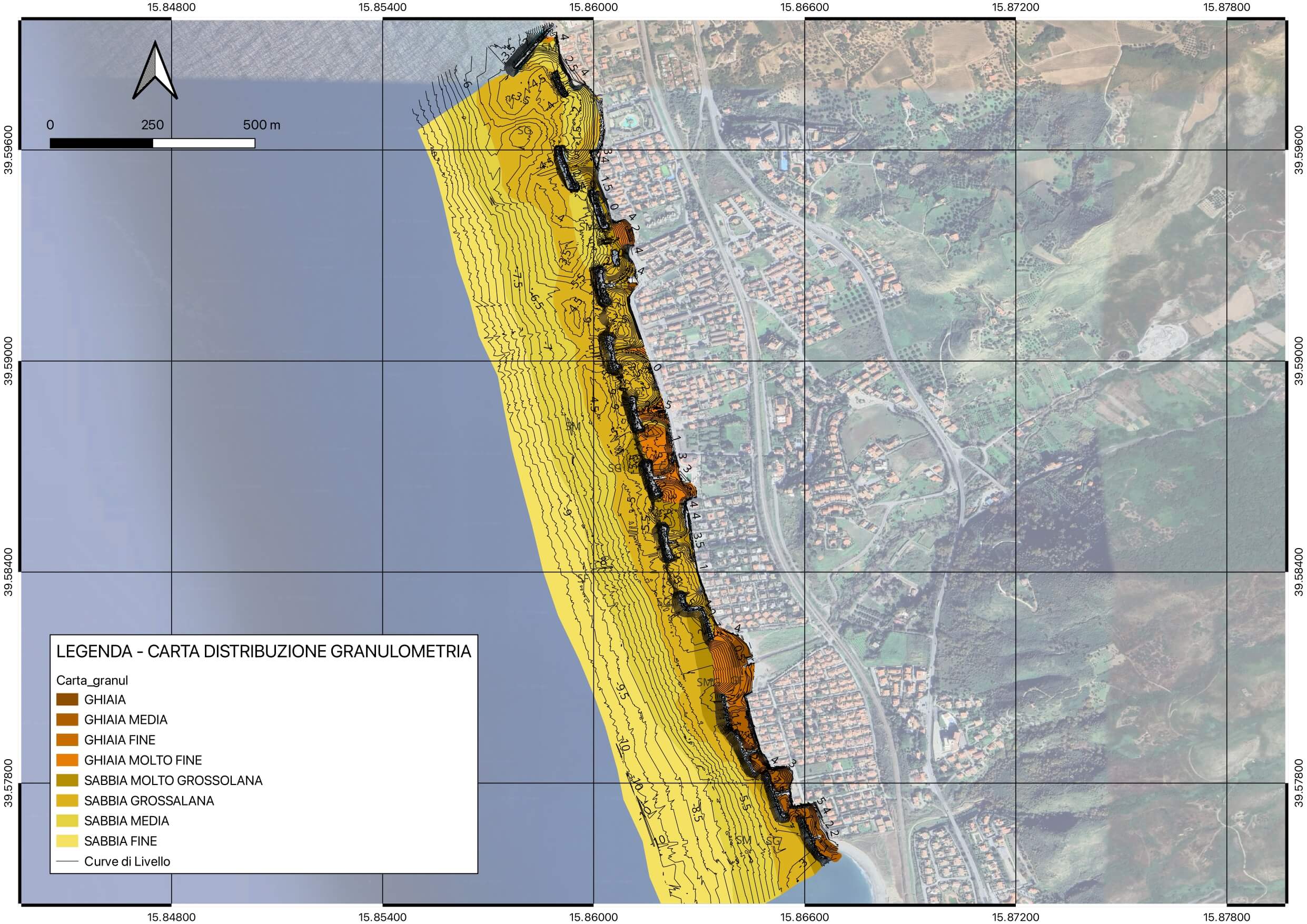 Carta di distribuzione dei sedimenti